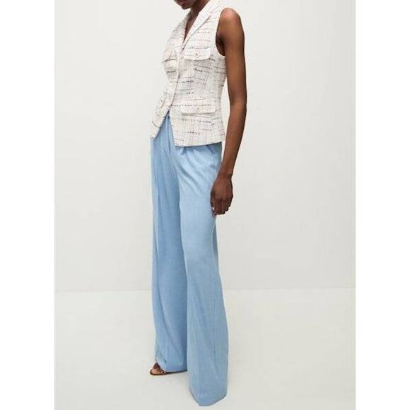 Veronica Beard Benny Tweed Button Vest in Off White 10 - Picture 2 of 4